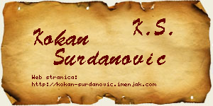 Kokan Surdanović vizit kartica
